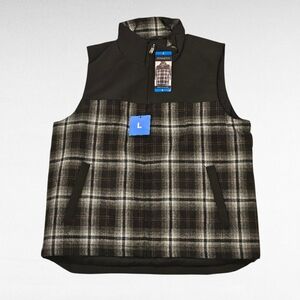 Pendleton Black and Gray Plaid Men's Wool Blend Vest Size Large